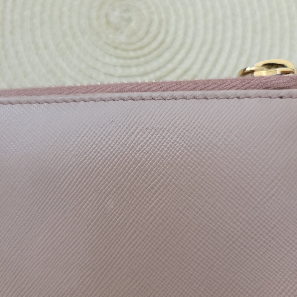 Prada Saffiano Zip Wallet Beige Authentic - Picture 11 of 15